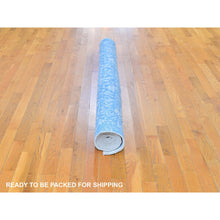 Load image into Gallery viewer, 5&#39;10&quot;x9&#39; Blue Jacquard Hand Loomed Broken Cypress Tree Design Silken Thick And Plush Oriental Rug FWR358572