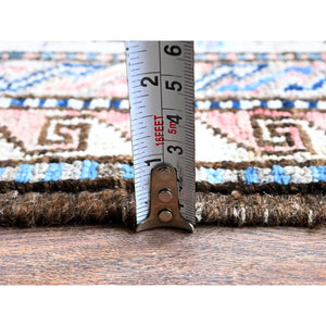 5'x6'3" Crepe Pink, Afghan Ersari With Turkish Knot, Caucasian Design Revival, Ancient Bird Figurines, Vegetable Dyes, Densely Woven, Hand Knotted, Soft Wool, Oriental Rug FWR3582