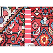 Load image into Gallery viewer, 3&#39;7&quot;x5&#39;1&quot; Red New Persian Hamadan With Geometric Design Pure Wool Hand Knotted Oriental Rug FWR359280
