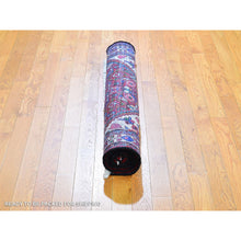 Load image into Gallery viewer, 3&#39;7&quot;x5&#39;1&quot; Red New Persian Hamadan With Geometric Design Pure Wool Hand Knotted Oriental Rug FWR359280