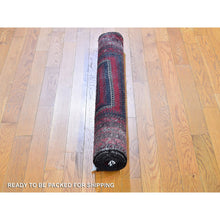 Load image into Gallery viewer, 3&#39;5&quot;x6&#39;1&quot; Vintage Persian Baluch with Bashir Design Red Organic Wool Hand Knotted Oriental Rug FWR359310