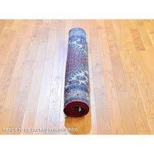 Load image into Gallery viewer, 3&#39;7&quot;x5&#39; Red Vintage Persian Sarouk Mir Good Condition Repetitive  Design With Geometric Pure Wool Hand Knotted Oriental Rug FWR359424