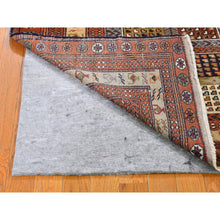 Load image into Gallery viewer, 4&#39;x5&#39;10&quot; Light Brown Vintage Persian Abadeh With Block Design Hand Knotted Natural Wool Oriental Rug FWR359550