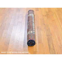 Load image into Gallery viewer, 4&#39;x5&#39;10&quot; Light Brown Vintage Persian Abadeh with Block Design Hand Knotted Natural Wool Oriental Rug FWR359550