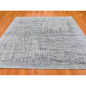 7'10"x10' The Lost Branches, Silk With Textured Wool Hand Knotted Oriental Rug FWR359700