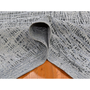 7'10"x10' The Lost Branches, Silk With Textured Wool Hand Knotted Oriental Rug FWR359700