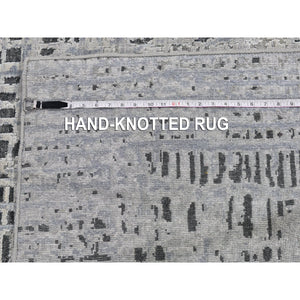 7'10"x10' The Lost Branches, Silk With Textured Wool Hand Knotted Oriental Rug FWR359700