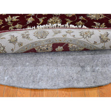 Load image into Gallery viewer, 5&#39;x5&#39; Red Half Wool And Half Silk Rajasthan Hand Knotted Round Oriental Rug FWR359706