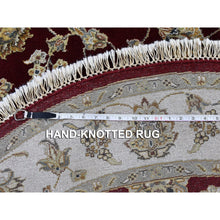 Load image into Gallery viewer, 5&#39;x5&#39; Red Half Wool And Half Silk Rajasthan Hand Knotted Round Oriental Rug FWR359706