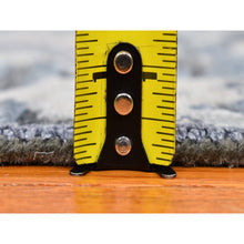 Load image into Gallery viewer, 3&#39;x10&#39;2&quot; Gray Silk With Textured Wool Palmette Motif Hand Knotted Wide Runner Oriental Rug FWR359712