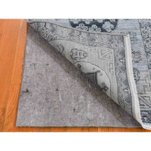 Load image into Gallery viewer, 3&#39;x5&#39;2&quot; Khotan Design Pure Silk With Textured Wool Gray Hand Knotted Oriental Rug FWR359724
