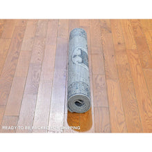 Load image into Gallery viewer, 3&#39;x5&#39;2&quot; Khotan Design Pure Silk With Textured Wool Gray Hand Knotted Oriental Rug FWR359724