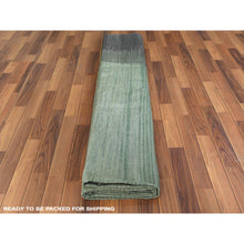 Load image into Gallery viewer, 12&#39;x15&#39; Oversize Light Green With Nomadic Design Flat Weave Kilim Pure Wool Hand Woven Reversible Oriental Rug FWR360120