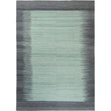 Load image into Gallery viewer, 10&#39;x14&#39;1&quot; Hand Woven Light Green Flat Weave Kilim With Ethnic Design Organic Wool Reversible Oriental Rug FWR360126