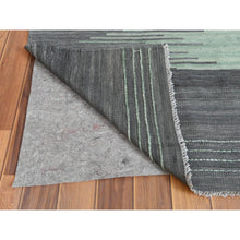 Load image into Gallery viewer, 10&#39;x14&#39;1&quot; Hand Woven Light Green Flat Weave Kilim With Ethnic Design Organic Wool Reversible Oriental Rug FWR360126