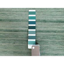 Load image into Gallery viewer, 10&#39;x14&#39;1&quot; Hand Woven Light Green Flat Weave Kilim With Ethnic Design Organic Wool Reversible Oriental Rug FWR360126