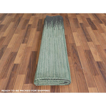 Load image into Gallery viewer, 10&#39;x14&#39;1&quot; Hand Woven Light Green Flat Weave Kilim With Ethnic Design Organic Wool Reversible Oriental Rug FWR360126