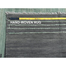 Load image into Gallery viewer, 10&#39;x14&#39;1&quot; Hand Woven Light Green Flat Weave Kilim With Ethnic Design Organic Wool Reversible Oriental Rug FWR360126