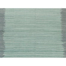 Load image into Gallery viewer, 9&#39;3&quot;x12&#39;1&quot; Hand Woven Nomadic Design Light Green Flat Weave Kilim Natural Wool Reversible Oriental Rug FWR360132