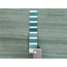 Load image into Gallery viewer, 9&#39;2&quot;x12&#39; Light Green With Nomadic Design Flat Weave Kilim Organic Wool Reversible Hand Woven Oriental Rug FWR360138
