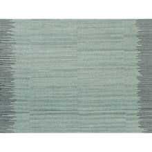 Load image into Gallery viewer, 8&#39;2&quot;x10&#39;1&quot; Hand Woven Light Green Flat Weave Kilim With Ethnic Design Pure Wool Reversible Oriental Rug FWR360144