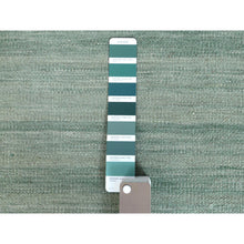 Load image into Gallery viewer, 8&#39;2&quot;x10&#39;1&quot; Hand Woven Light Green Flat Weave Kilim With Ethnic Design Pure Wool Reversible Oriental Rug FWR360144
