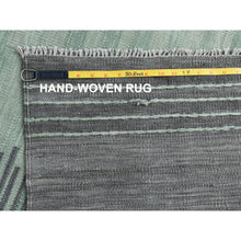 Load image into Gallery viewer, 8&#39;2&quot;x10&#39;1&quot; Hand Woven Light Green Flat Weave Kilim With Ethnic Design Pure Wool Reversible Oriental Rug FWR360144