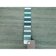 Load image into Gallery viewer, 8&#39;2&quot;x10&#39;1&quot; Hand Woven Light Green Nomadic Design Flat Weave Kilim Handspun Wool Reversible Oriental Rug FWR360150