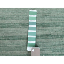 Load image into Gallery viewer, 6&#39;1&quot;x9&#39;1&quot; Light Green Ethnic Design Flat Weave Kilim Pure Wool Hand Woven Reversible Oriental Rug FWR360156