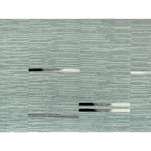Load image into Gallery viewer, 12&#39;6&quot;x15&#39; Light Green Hand Woven Nomadic Stripe Design Flat Weave Kilim Pure Wool Reversible Oriental Oversize Rug FWR360204