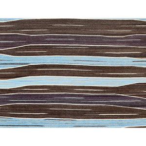 9'6"x12' Hand Woven Brown And Blue Mountain Design Flat Weave Kilim Handspun Wool Reversible Oriental Rug FWR360216