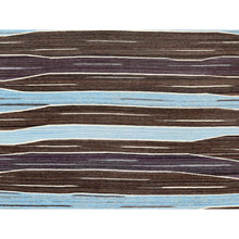 Load image into Gallery viewer, 9&#39;6&quot;x12&#39; Hand Woven Brown And Blue Mountain Design Flat Weave Kilim Handspun Wool Reversible Oriental Rug FWR360216
