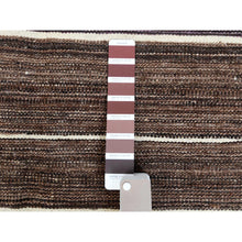 Load image into Gallery viewer, 9&#39;6&quot;x12&#39; Hand Woven Brown And Blue Mountain Design Flat Weave Kilim Handspun Wool Reversible Oriental Rug FWR360216
