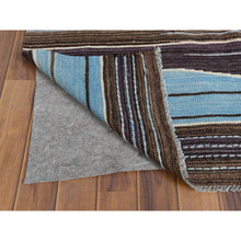 Load image into Gallery viewer, 8&#39;3&quot;x10&#39;2&quot; Brown And Blue Mountain Design Flat Weave Kilim Natural Wool Reversible Hand Woven Oriental Rug FWR360234