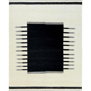 8'2"x10' Hand Woven Avant-Garde Design Flat Weave Kilim Handspun Wool Reversible Oriental Rug FWR360432
