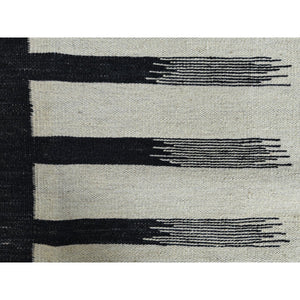 8'2"x10' Hand Woven Avant-Garde Design Flat Weave Kilim Handspun Wool Reversible Oriental Rug FWR360432