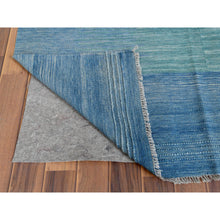 Load image into Gallery viewer, 9&#39;1&quot;x12&#39; The Aquamarine Hand Woven Flat Weave Kilim Natural Wool Reversible Oriental Rug FWR360516