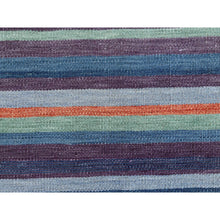 Load image into Gallery viewer, 9&#39;3&quot;x12&#39;1&quot; Flat Weave Kilim Pure Wool Hand Woven Stripe Design Reversible Oriental Rug FWR360546