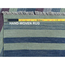 Load image into Gallery viewer, 9&#39;4&quot;x12&#39;1&quot; Flat Weave Kilim Pure Wool Hand Woven Stripe Design Reversible Oriental Rug FWR360552