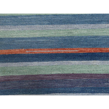 Load image into Gallery viewer, 8&#39;3&quot;x10&#39;1&quot; Hand Woven Stripe Design Flat Weave Kilim Organic Wool Reversible Oriental Rug FWR360558