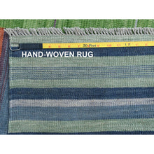 Load image into Gallery viewer, 8&#39;3&quot;x10&#39;1&quot; Hand Woven Stripe Design Flat Weave Kilim Organic Wool Reversible Oriental Rug FWR360558