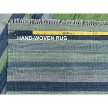 Load image into Gallery viewer, 8&#39;3&quot;x10&#39;1&quot; Hand Woven Stripe Design Flat Weave Kilim Pure Wool Reversible Oriental Rug FWR360564
