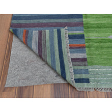 Load image into Gallery viewer, 6&#39;2&quot;x9&#39;2&quot; Flat Weave Kilim Pure Stripe Design Wool Hand Woven Reversible Oriental Rug FWR360570
