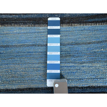 Load image into Gallery viewer, 9&#39;7&quot;x11&#39;10&quot; Brown And Blue Mountain Design Flat Weave Kilim Pure Wool Reversible Hand Woven Oriental Rug FWR360606