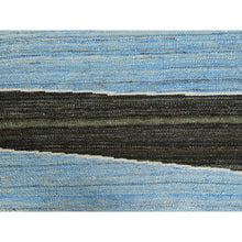 Load image into Gallery viewer, 12&#39;5&quot;x15&#39; Hand Woven Brown And Blue Mountain Design Flat Weave Kilim Pure Wool Over Size Reversible Oriental Rug FWR360630