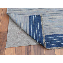Load image into Gallery viewer, 12&#39;1&quot;x15&#39; Hand Woven Flat Weave Kilim Pure Nomadic Stripe Design Wool Reversible Over Size Oriental Rug FWR360642