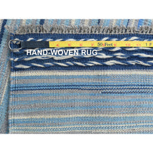 Load image into Gallery viewer, 10&#39;5&quot;x13&#39;10&quot; Hand Woven Flat Weave Kilim Pure Nomadic Stripe Design Wool Reversible Oriental Rug FWR360648