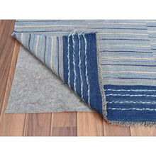 Load image into Gallery viewer, 6&#39;1&quot;x9&#39;1&quot; Hand Woven Flat Weave Kilim Organic Nomadic Stripe Design Wool Reversible Oriental Rug FWR360654