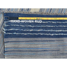 Load image into Gallery viewer, 6&#39;1&quot;x9&#39;1&quot; Hand Woven Flat Weave Kilim Organic Nomadic Stripe Design Wool Reversible Oriental Rug FWR360654
