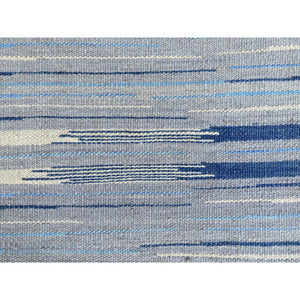 9'6"'x12' Hand Woven Nomadic Stripe Design Flat Weave Kilim Organic Wool Reversible Oriental Rug FWR360678